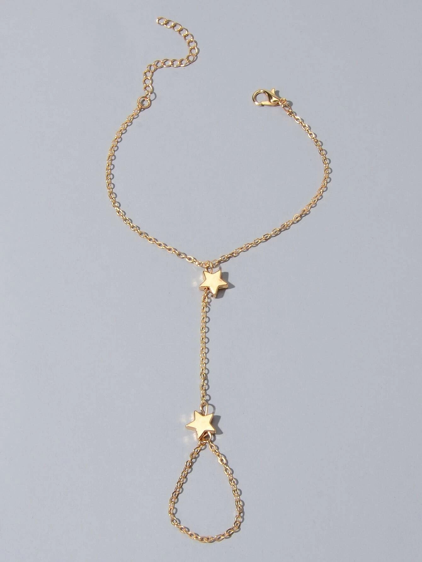 Fashion Jewellery Gold Chain Star Slave Bracelet with Finger Women Accessories-1