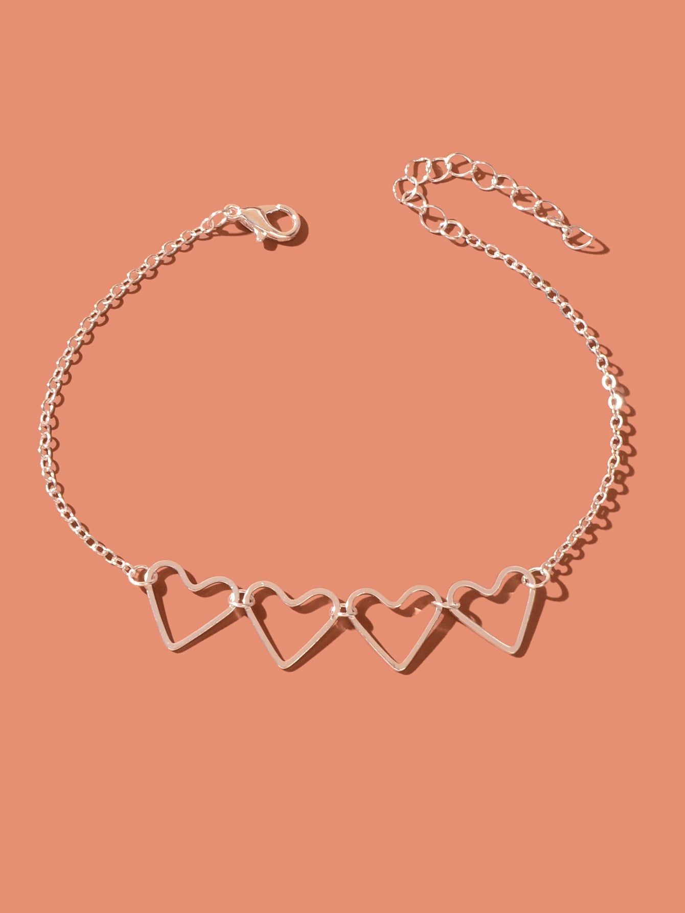 Hollow Heart Charm Adjustable Anklet Beach Accessories Minimalist Foot Jewellery-1