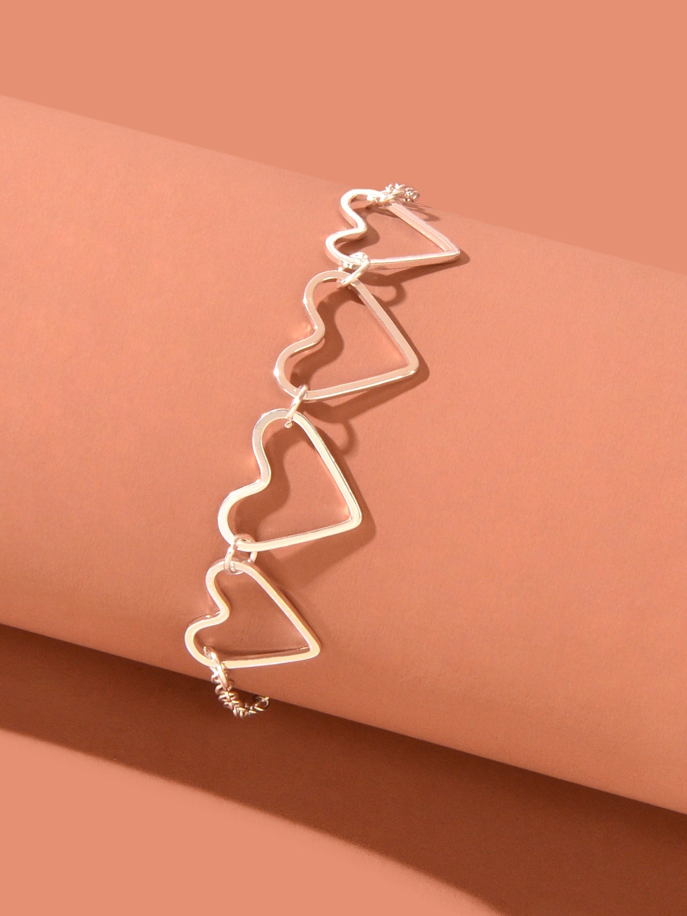 Hollow Heart Charm Adjustable Anklet Beach Accessories Minimalist Foot Jewellery-2