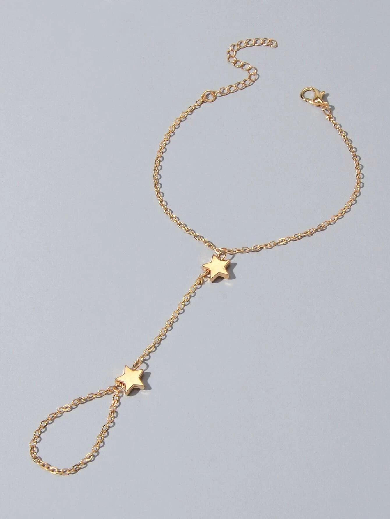Fashion Jewellery Gold Chain Star Slave Bracelet with Finger Women Accessories-2